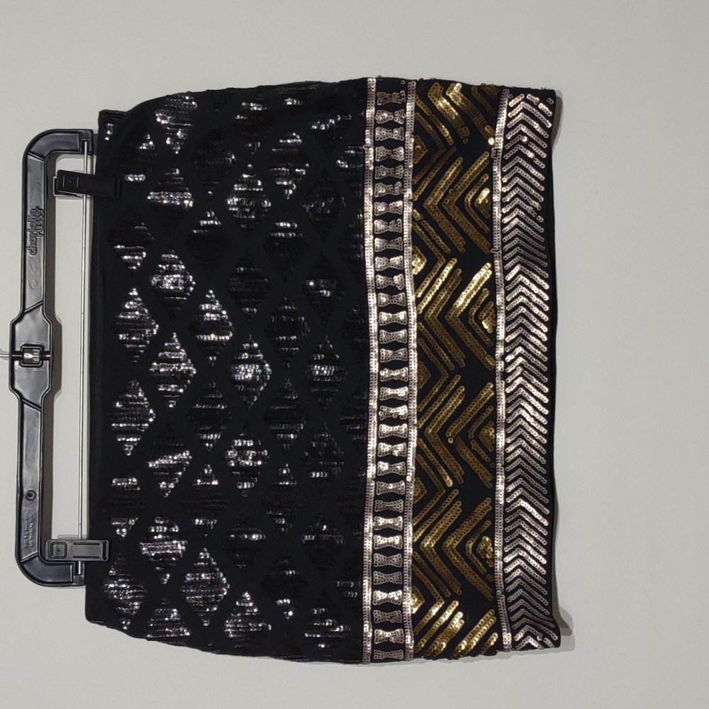 Express Diamond Sequin Mini Skirt Size Small - Picture 11 of 12